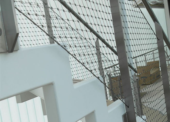 300x300mm Stainless Steel Webnet , Rope Wire Mesh Anti Acid