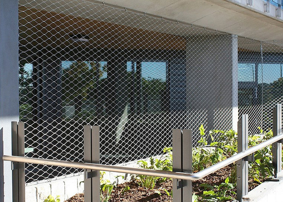 300x300mm Stainless Steel Webnet , Rope Wire Mesh Anti Acid