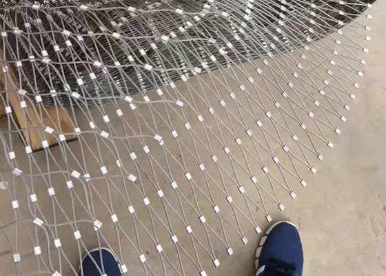 Highway Protection Safety Netting With Anti Alkali Stainless Steel Cable Mesh