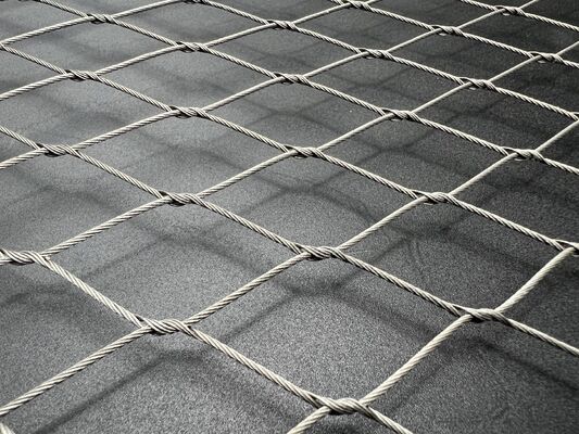 Stainless Steel Embankment Guardrail With Ferrule Rope Mesh 2.0 Mm Wire