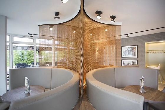 2mm Aluminum Chain Link Curtain in Silver Gold Red Black