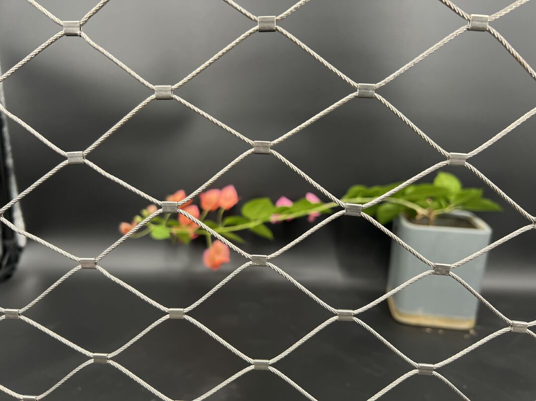 2.5Mm Stainless Steel Zoo Mesh Non Rusting Ferrule Rope Mesh Customizable