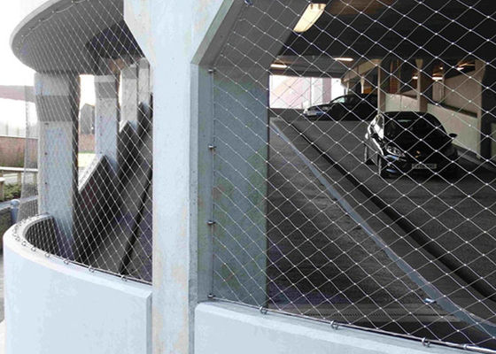 Wysoka wytrzymałość elastyczna siatka kablowa ze stali nierdzewnej do architektury z liną 3,0 mm otwór 80 * 80 mm