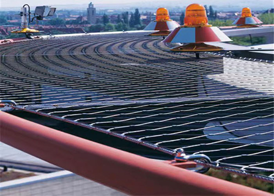 Elastyczność Siatka kablowa ze stali nierdzewnej do liny Airport Architectural 3,0 mm Otwór 80 * 80 mm