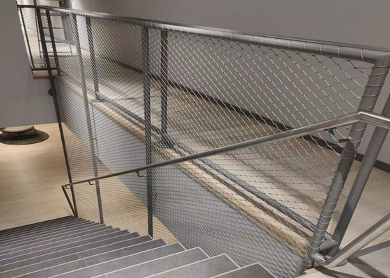 Elastyczna siatka schodowa ze stali nierdzewnej do balustrady SS304 2,0 ​​mm drutu