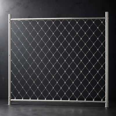 Wypełnienie balustrady z liny kablowej 80x80mm z ferulą do schodów
